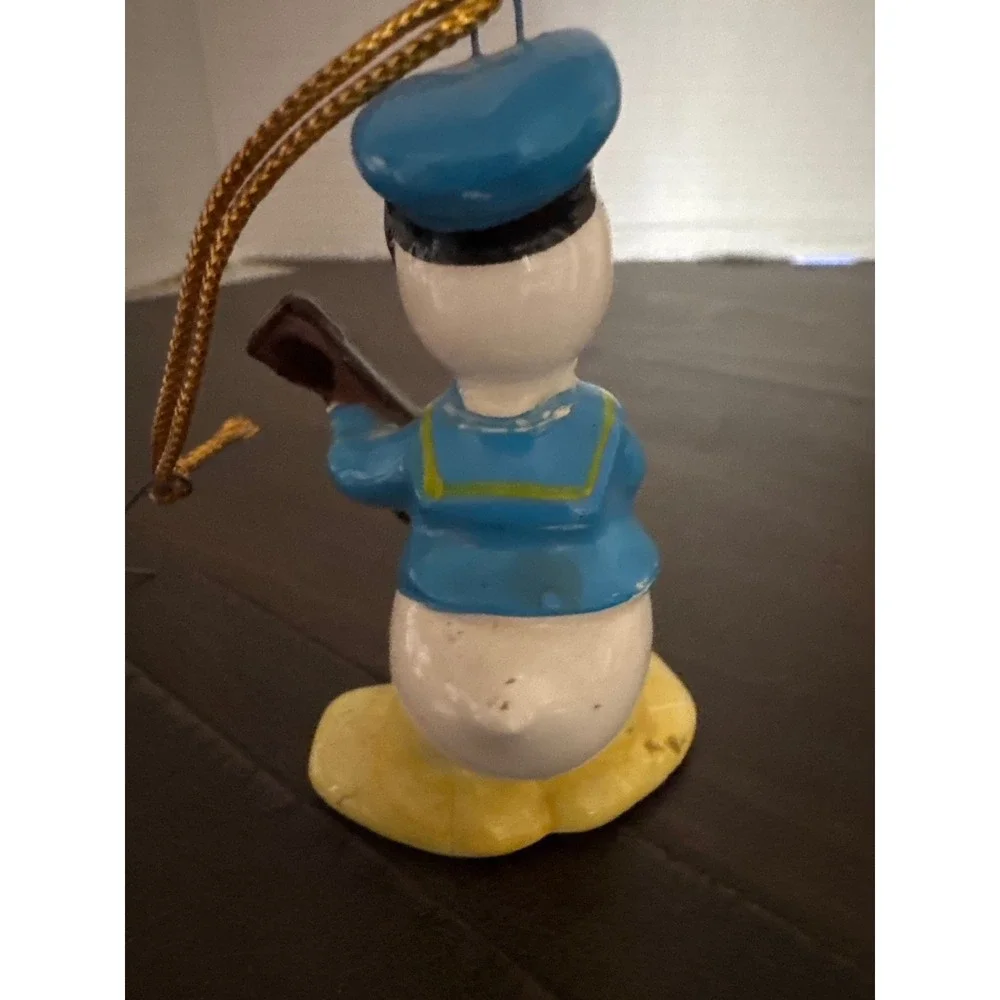 Vintage Disney Donald Duck Ceramic Guitar Ornament Walt Disney Productions Japan